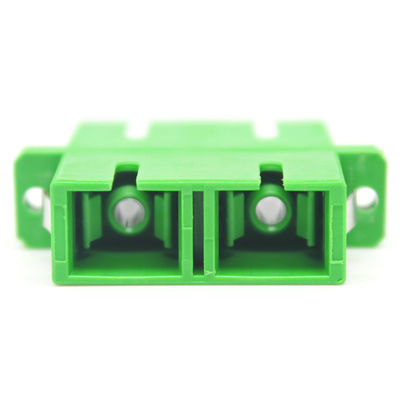 Network GSM Fiber Optic Green SC APC Single Mode Duplex Optical Adapter with Flange