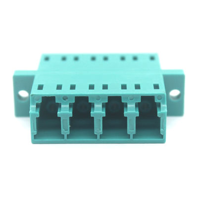 Stable CATV System Lowest LC PC OM3 Multimode Quadruplex Fiber Optic Adapter with Flange