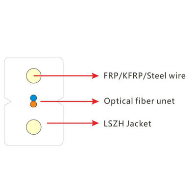 LSZH Outer Protection GJXFH FTTH Drop Cable with Parallel Metal Reinforcements