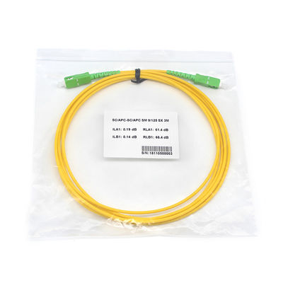 2.0mm 3.0mm Simplex Optic Fiber Patch Cord SC APC to SC APC SM
