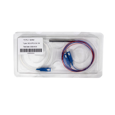 Customized 1*2 SC UPC Mini Type Fiber Optic PLC Splitter With G657A Fiber 0.9mm