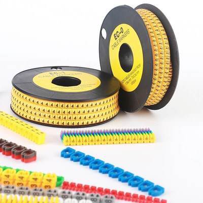 PVC Yellow Or Black Cable Markers In 1000pcs A Roll