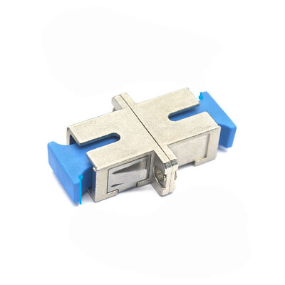 Metal Case SC UPC Simplex Fiber Optic Adapter with Flange