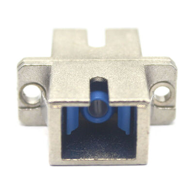 Metal Case SC UPC Simplex Fiber Optic Adapter with Flange
