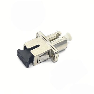 SC UPC to LC UPC Simplex Fiber Optic Adapter in Metal Case with Flange, 0.2dB Insertion Loss, 500 Cycle Durability