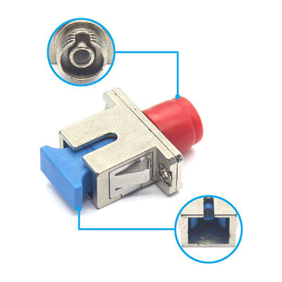 0.2dB Insertion Loss SC UPC to FC UPC Fiber Optic Adapter in Metal Case with Flange