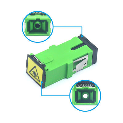Insertion Loss ≤ 0.2 dB Fiber Optic SC Adapter Simplex with Flip Auto Shutter and 500 Cycle Durability