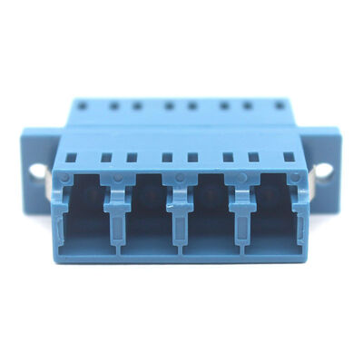 LC UPC Quadruplex Singlemode Fiber Optic Adapter with Flange