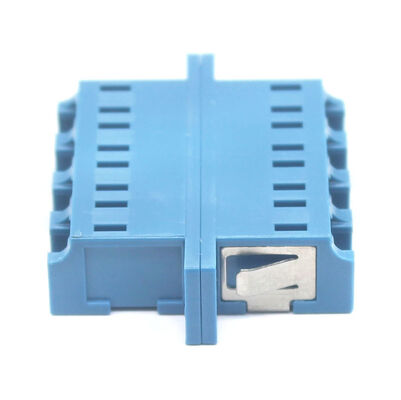 LC UPC Quadruplex Singlemode Fiber Optic Adapter with Flange