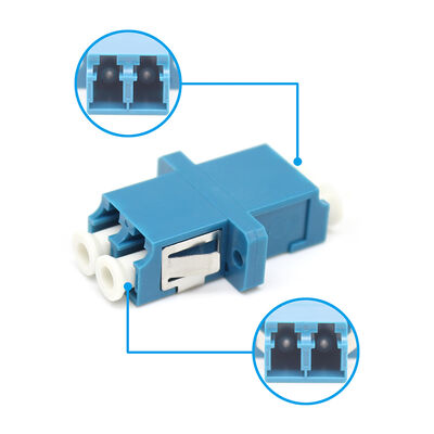 LC UPC Duplex Fiber Optic Adapter with Flange
