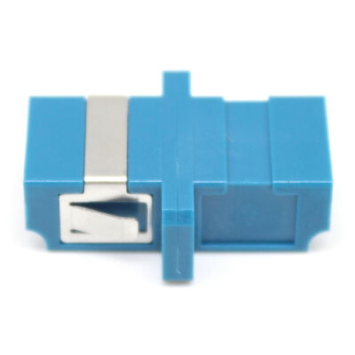 LC UPC Duplex Fiber Optic Adapter with Flange