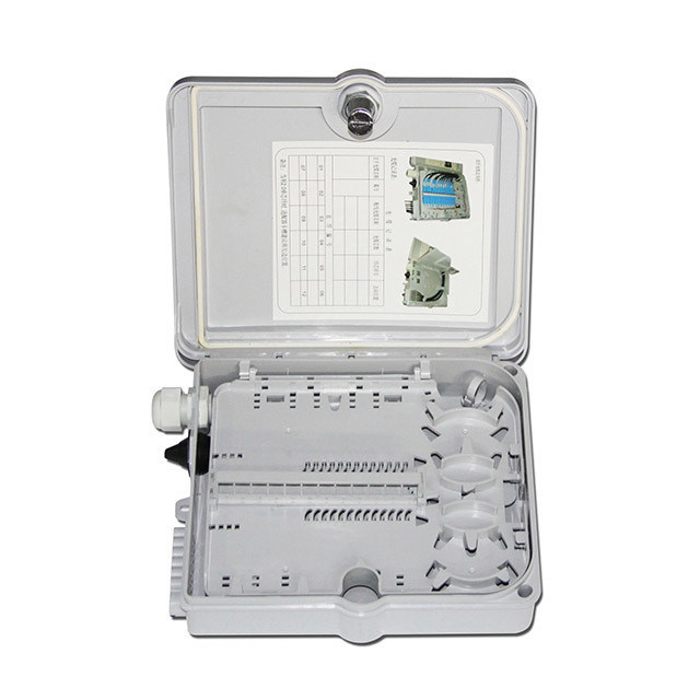16 Cores ABS Ftth Fiber Termination Box With 2x1:8 Tube Splitter Waterproof