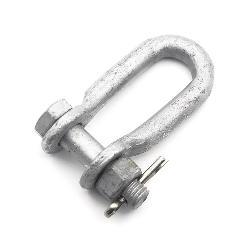 Costomized Size U Type Shackle Hot Dip Galvanized Silver For Overhead Line Hardware