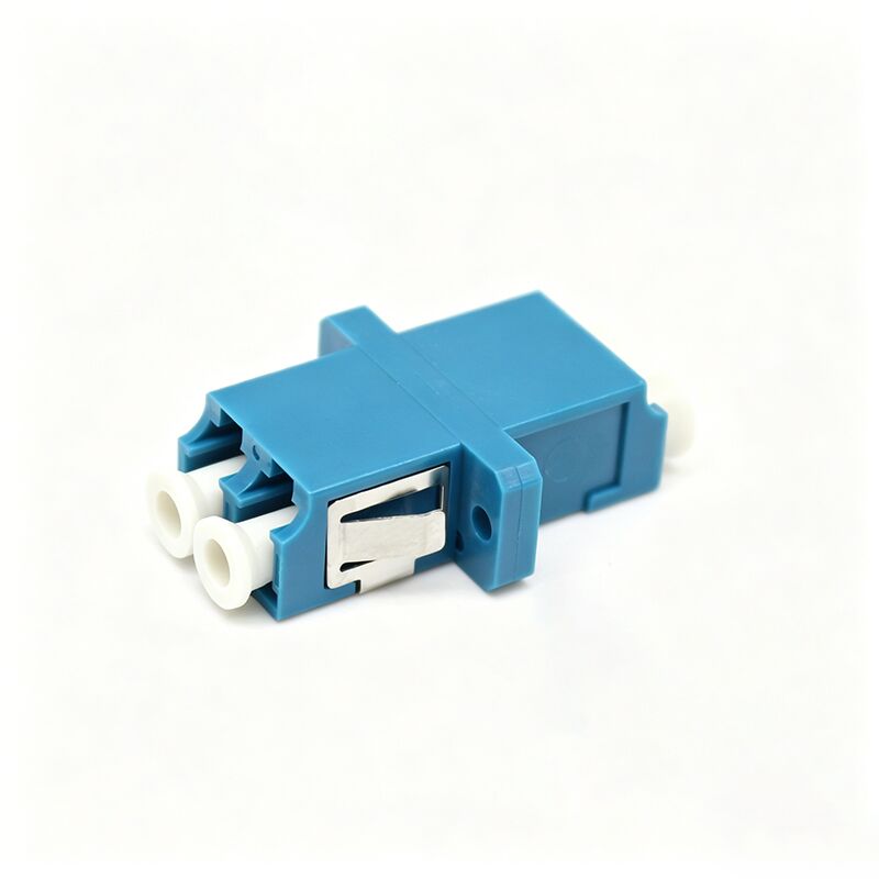 LC UPC Duplex Fiber Optic Adapter with Flange