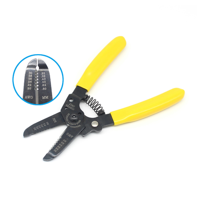 工業用電気ワイヤストリッパー ブラックオキシド 20-30 AWG 0.80-0.25 mm 黄色 ハンドル