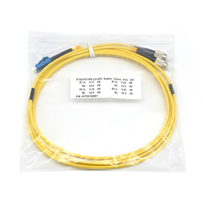 LSZH 3.0mm St Lc ファイバーパッチケーブル 2.0mm デュプレックス LC UPC から FC UPC SM