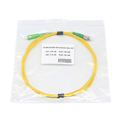 FC APC から SC APC ファイバーオプティックパッチコード SX SM G657a2 2.0MM