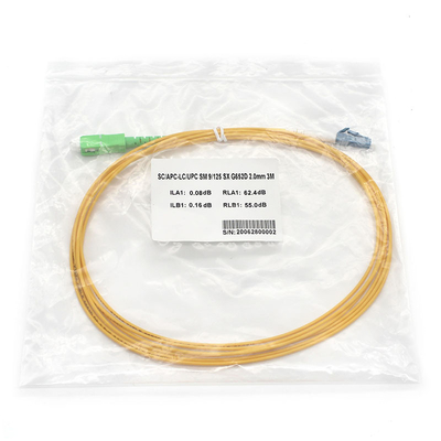 シンプレックス 9/125μM St ファイバーパッチケーブル SC APC から LC UPC SM ファイバーブロードバンドネットワーク