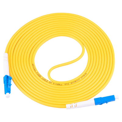 G657A2 LC から LC シンプレックス 光ファイバーパッチコードケーブル 2.0mm イエロー PVC ジャケット