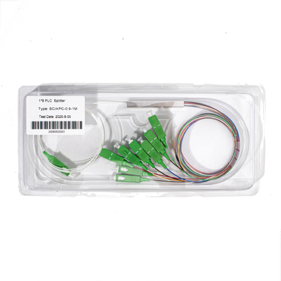 光ファイバー 1X8 ミニ PLC スプリッタ SC APC コネクタ 0.9mm, 1M