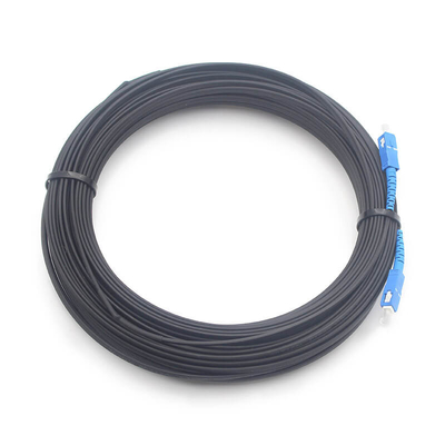 2.0*5.0mm 1FO SC UPC から SC UPC FTTH フラットドロップパッチコード G675A1 黒いジャケット付き