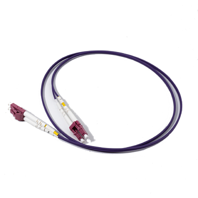 紫色 LC UPC から LC UPC デュプレックスパッチコード 光ファイバー MM,OM4,3.0mm