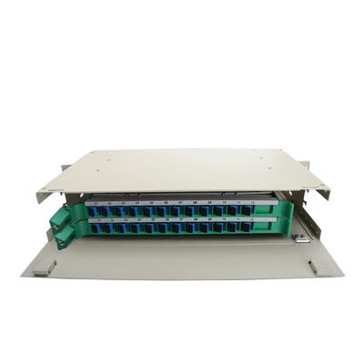 2U 19インチ 12/24コア フルボックス 光ファイバー配送フレーム パッチパネル ODF