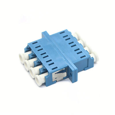 LC UPC Quadruplex シングルモード光ファイバーアダプター (フランジ付き)