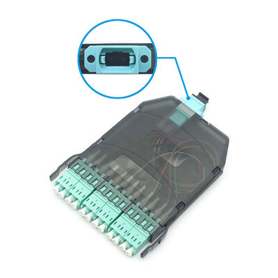 12コアOM3OM4マルチモードMTP/MPOからLC光ファイバーパッチパネルカセットモジュール