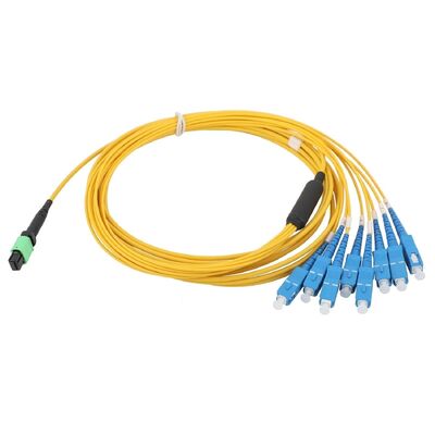 8 コア シングル モード MPO から SC UPC 光ファイバー ブレークアウト ケーブル パッチ コード